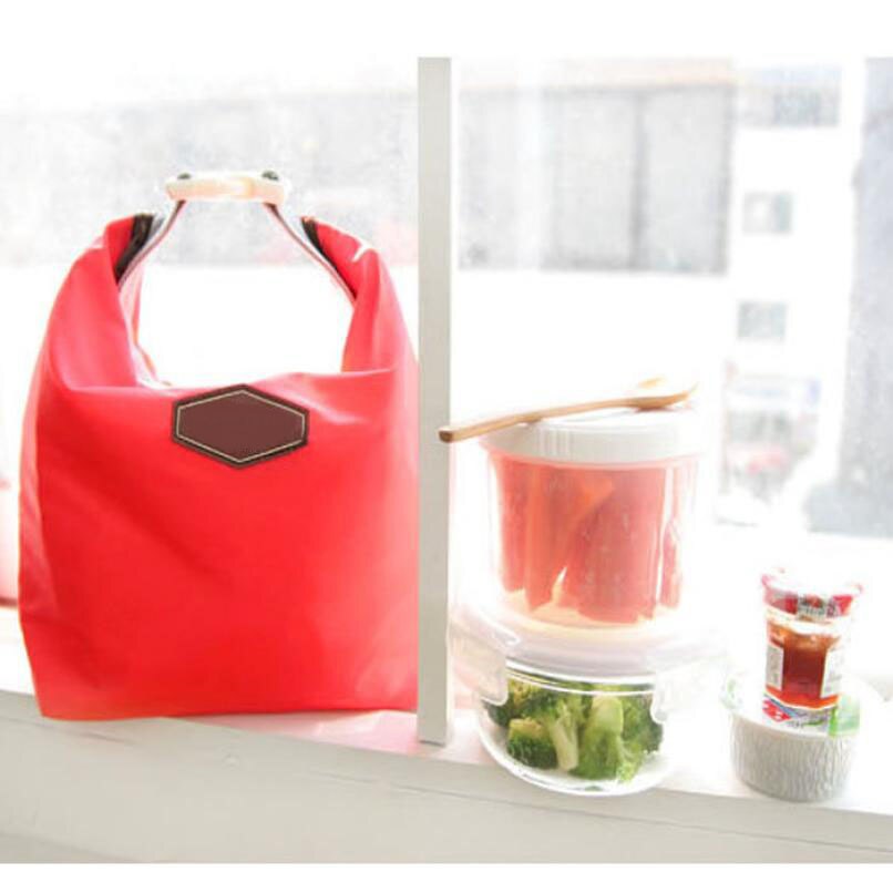 Lunch Zakken Draagbare Opvouwbare Tas Lunch Tas Voor Vrouwen Koeler Lunchbox Voedsel Opbergtas Reizen Picknick Lancheira: red