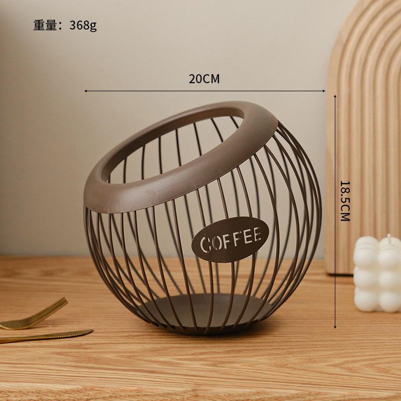 Cestino di frutta creativo Organizzatore di capsula di caffè in ferro spuntino blu Conservazione di frutta secca Cestino diagonale Articoli per la casa