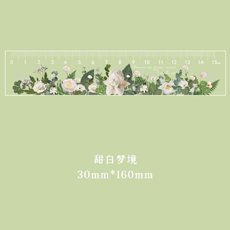 15CM Kawaii Daisy Rose Ruler Acrylic DIY Drawing Drafting Tools Multifunction Student School Office Supplies Escolar: D