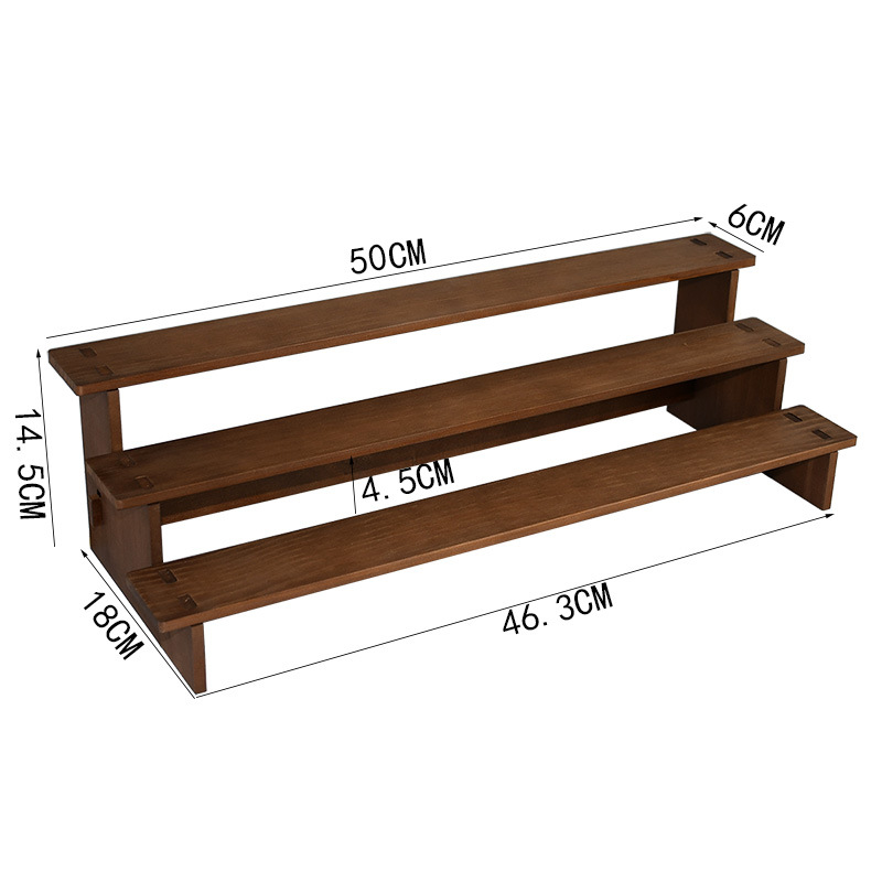 Escalera de madera maciza Vintage, hecho a mano estante de almacenamiento, organizador de soporte de exhibición para cosméticos, joyería en el dormitorio, esmalte de uñas, modelo de coche: Morado