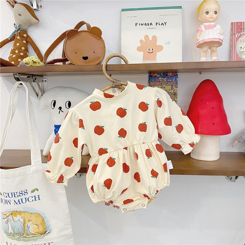 Milancel efterår baby bodysuit rød æble spædbarn piger tøj løs stil baby piger outwear