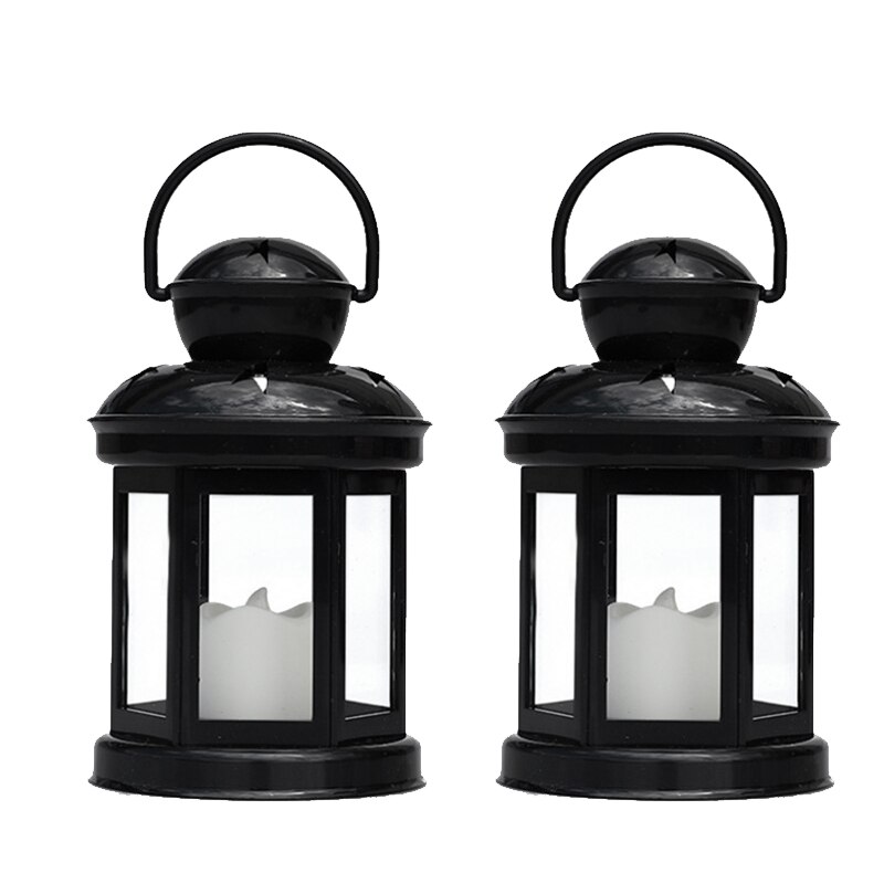Lot de 3 avec lanternes à bougie LED sans flamme scintillantes-à piles-lanterne suspendue pour l'extérieur et l'intérieur