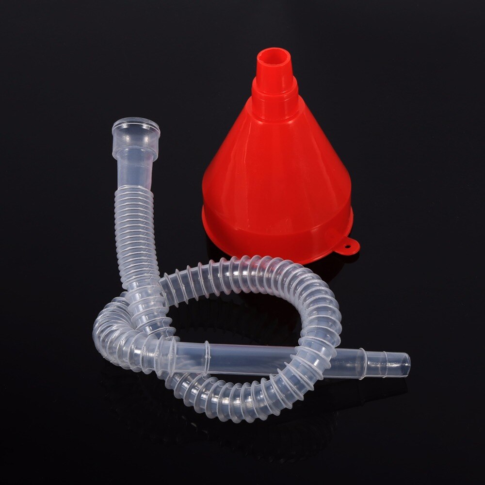 Embudo de llenado de plástico de queroseno para vehículo, herramienta Universal para aceite de gasolina, diésel, motocicleta y camión, con boquilla de tubo suave, 1 ud.