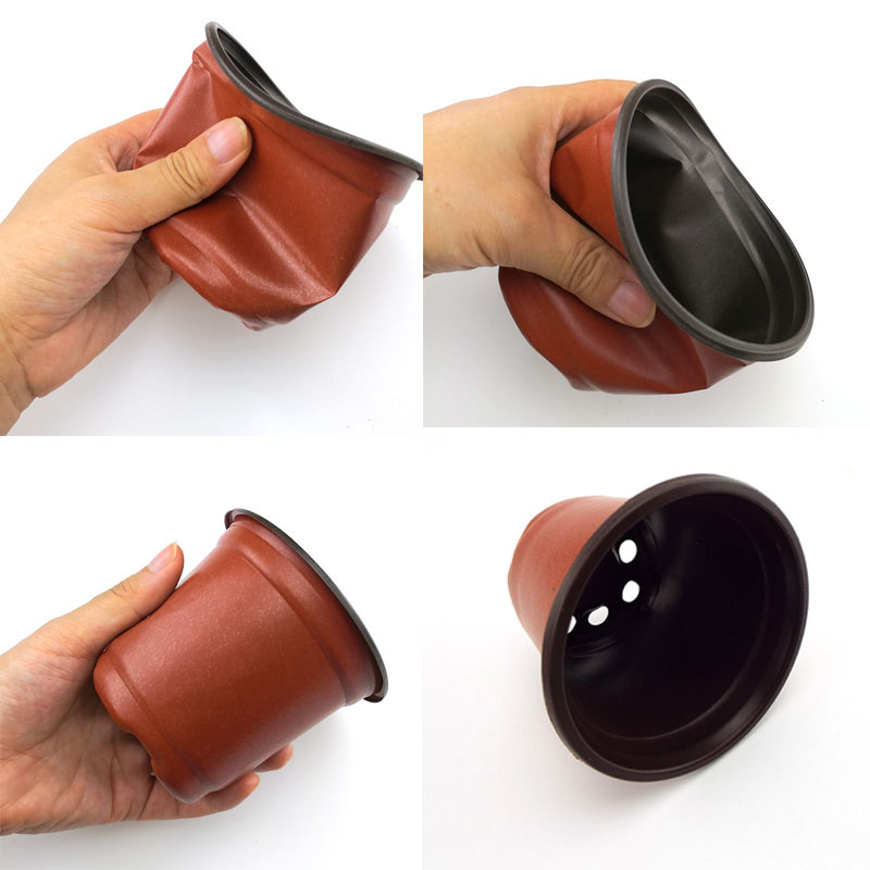 20pcs/50pcs Plastic Grow Box Fall Resistant Tray For Home Garden Plant Pot Nursery Transplant Flower Pots