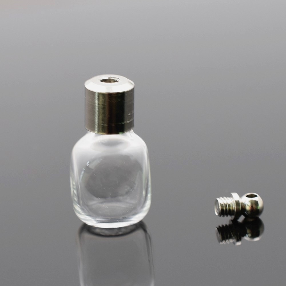 10piece SCREW CAP glass vial pendant Miniature Wishing Bottle clear oil charm name or rice art mini glass bottle craft materia