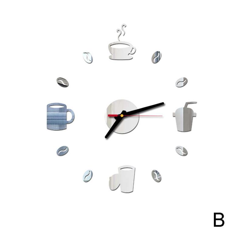 Digital Clocks Real Quartz Wall Clocks Coffee Diy Modern Life Large Wall Decorative: B