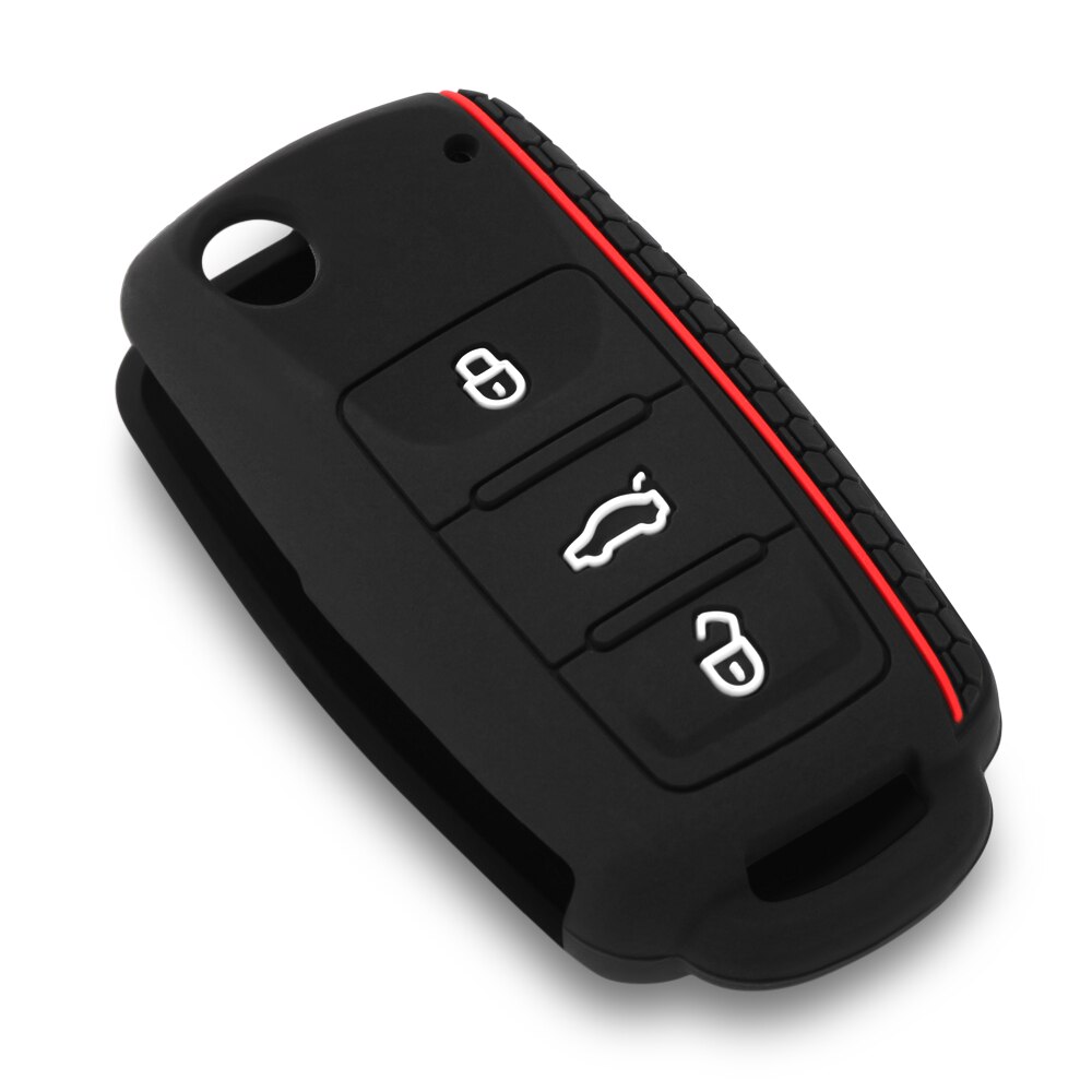 Funda de silicona para llave de coche, carcasa de mando a distancia sin llave para VW, Golf, POLO, Bora, Seat Leon, Toledo, Altea, Ibiza, Skoda
