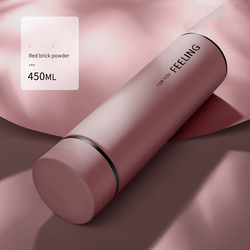 Termo portátil de acero inoxidable para hombres y mujeres, botella de agua del té de gran capacidad con pantalla inteligente y temperatura, 304: Pink