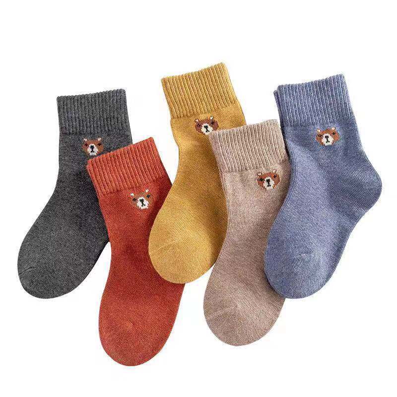 5 stuks/partij kindersokken herfst winter jongen studenten meisjes baby babysokken tube katoenen sokken kindersokken goedkope spullen babysokken