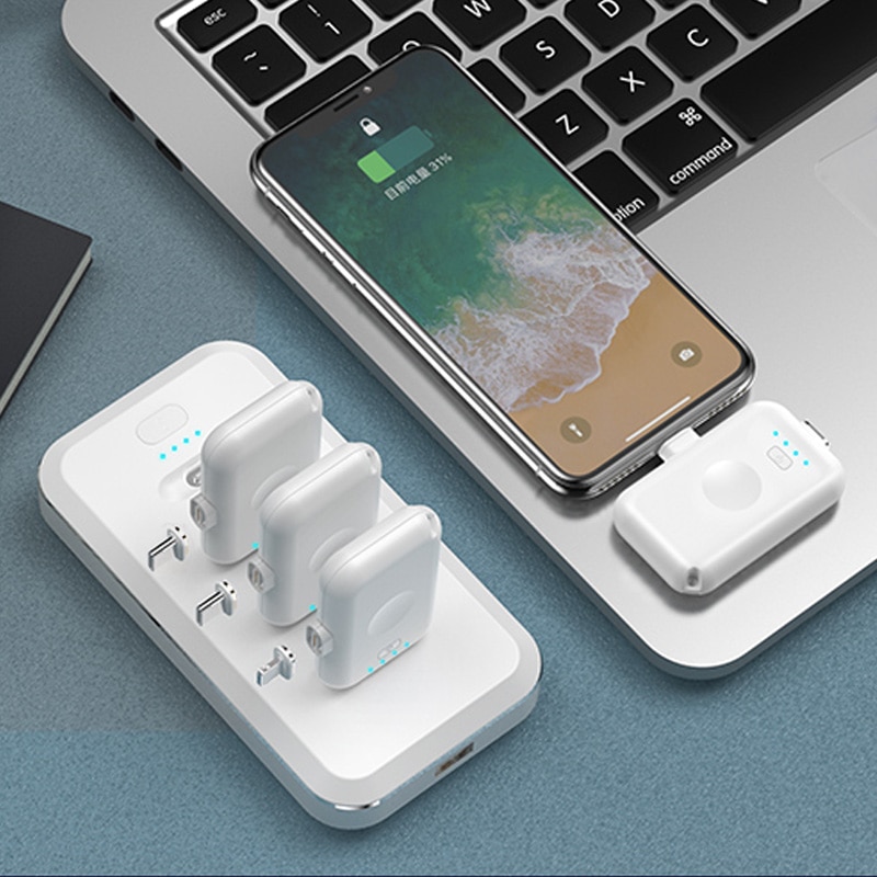 Mini chargeur de batterie externe magnétique Portable, pour iPhone 12 Xiaomi iPhone Samsung: white