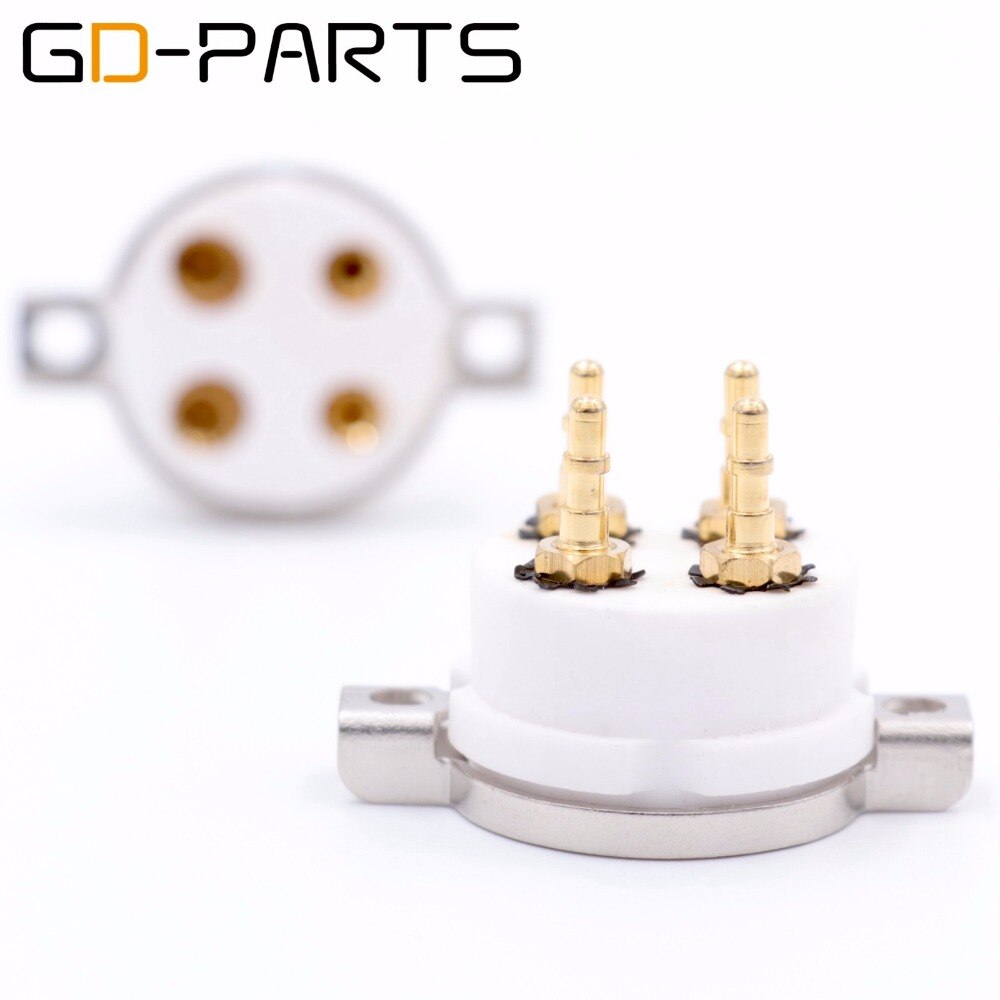 GD-PARTS Ceramic 4pin Tube Sockets For 2A3 300B PX4 5Z3P 5U4G 274A 45 71 Hifi Vintage AMP DIY Gold Plated Pins