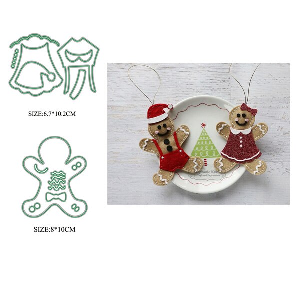 Gingerbread man boy & Girl Christmas Metal Cutting Die Stencils for DIY album Decorative Embossing Paper Cards: 2