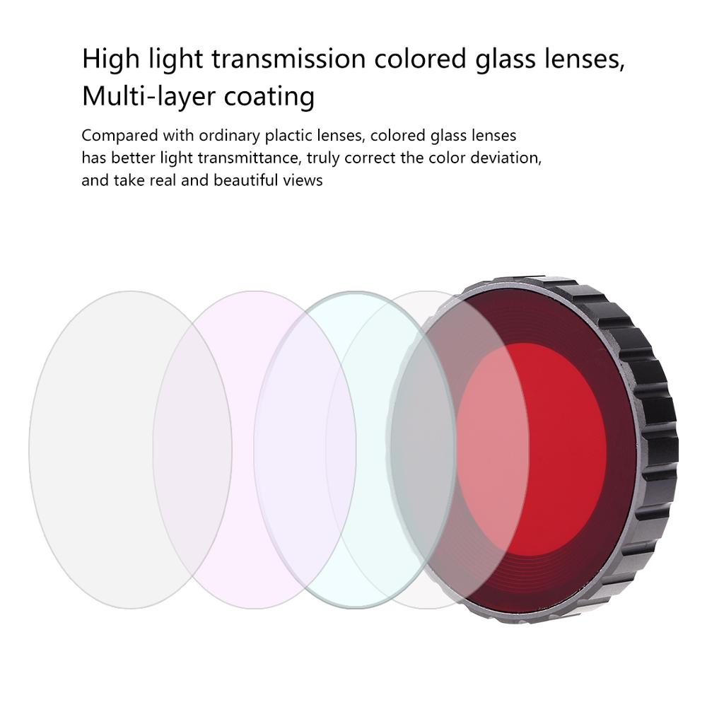 PULUZ filtro per lenti a colori per immersioni per DJI Osmo Action Sport custodia per fotocamera accessori
