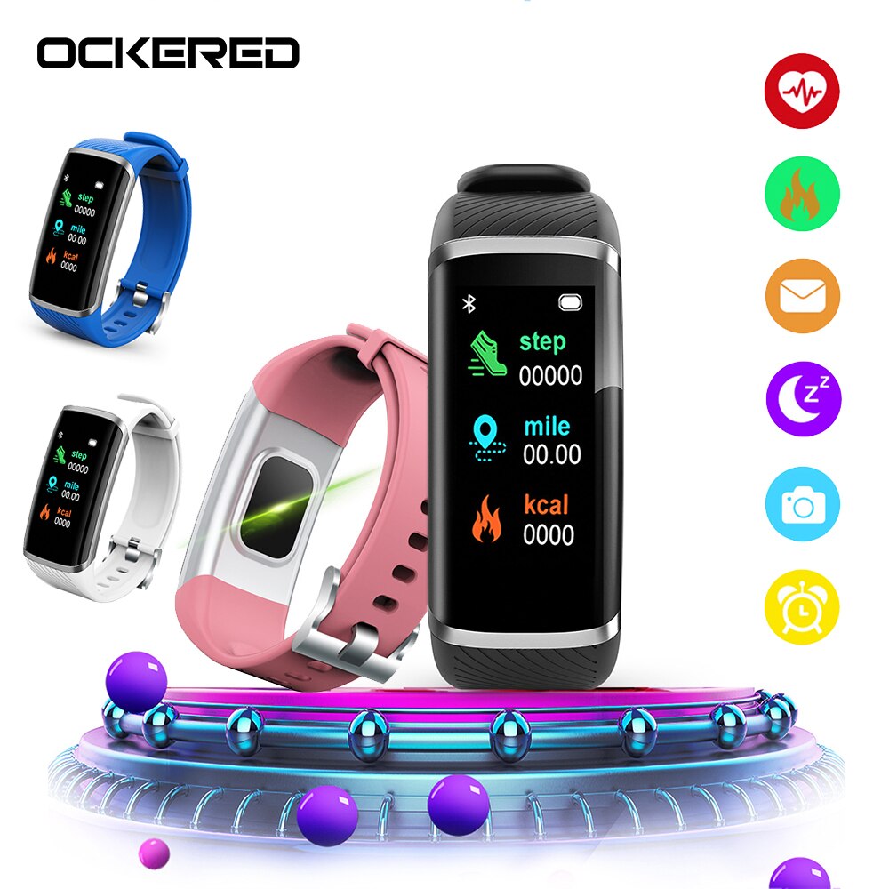 Slimme armband met gecoat scherm, stappenteller, sporthorloge, smartband, fitnesstracker, bluetooth, waterdichte slimme band