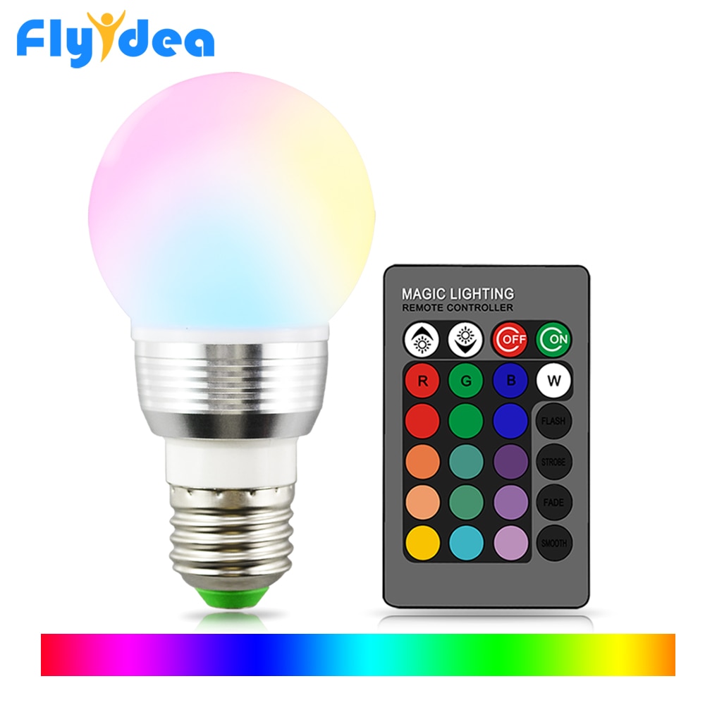 E27 E14 B22 16 Kleur Magic LED Light Lamp 110V 220V Dimbare Stage Light + 24key IR afstandsbediening Kleur Veranderende lamp