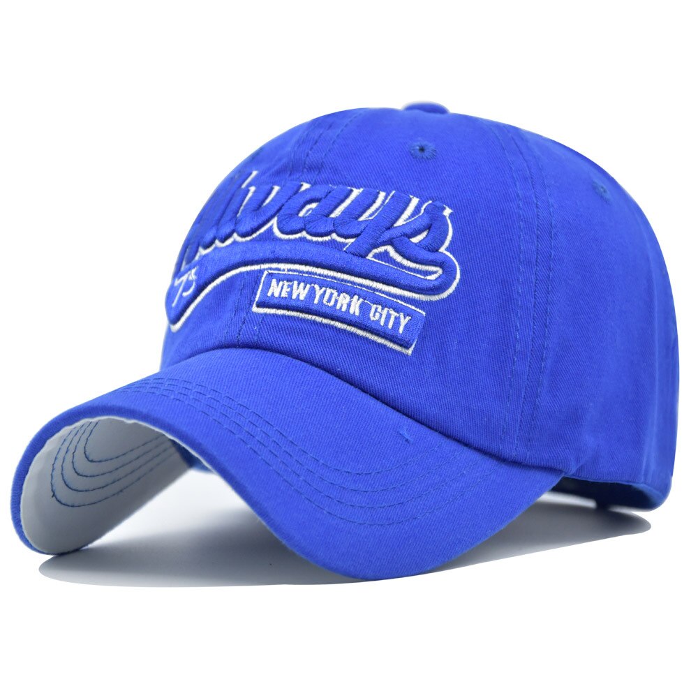 75 brev far hat bomuld broderi baseball cap mænd og kvinder elskere hat snapback sol hat peak cap afslappede hatte: Blå