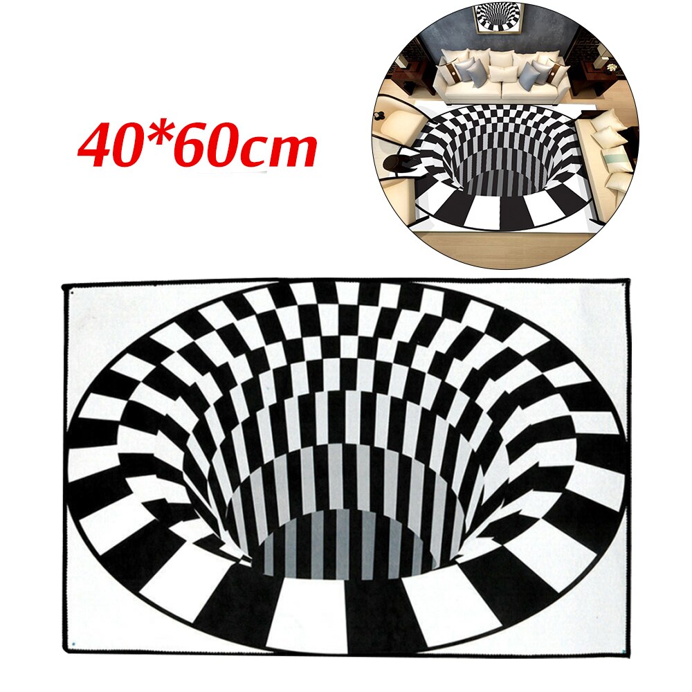 3D Strudel drucken Optische Illusion Bereichen Schwarz Und Weiß Teppich Teppich Boden Pad nicht-Unterhose Fußmatt Matten Für Hause wohnzimmer Schlafzimmer: A S