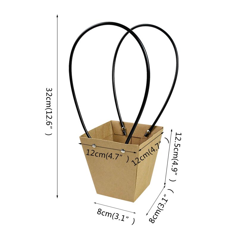 Tragbare Blume Box Wasserdichte Papier Handtasche Verpackung Tasche Hochzeit Rose Party Box Verpackung Für Süßigkeiten Kuchen Geburtstag: B01