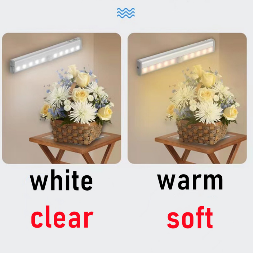 Luz LED con Sensor de movimiento PIR para armario, luces de armario con Sensor automático, lámpara de luz nocturna para cajón, lámpara de interior, 6/10 LED