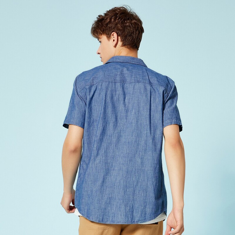 Camisa de de de verano SEMIR ropa de hombre camisa de manga corta ajustada de algodón sólido camisa de hombres para ocasiones sociales de talla grande