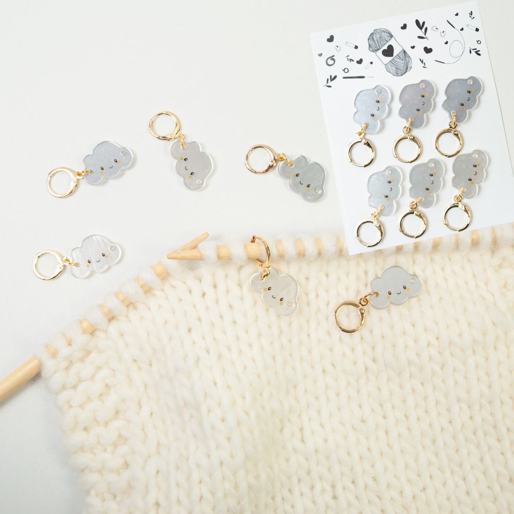 Flower Stitch Markers, Alloy Enamel Crochet Stitch Marker Charms Locking Stitch Marker DIY Handmade for Knitting