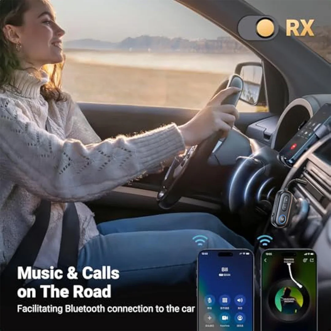 Bluetooth 5.3 Receiver Transmitter 3.5mm AUX Jack Airplane USB Dongle Wireless Audio Adapter for TV PC Headphone Car kit Speaker