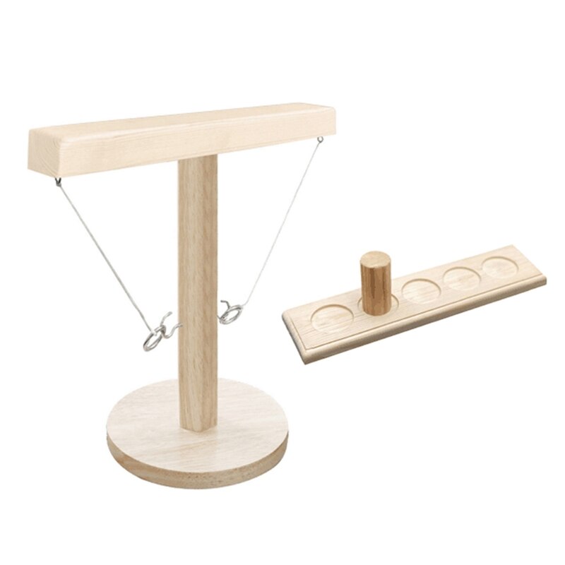 Ring Toss Spelletjes Voor Kinderen Volwassenen Houten Mini Ring Toss Spel Met Shot Ladder Bundel Toss Bumperkleven Game Set Voor 2 Haken: B