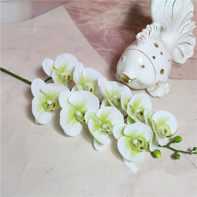Arrangement de fleurs artificielles de grande taille | En PU, sensation à la main, orchidée, fleur bonsaï, bouquet de fleurs luxueux, uniquement sans vase: color 7 big flower
