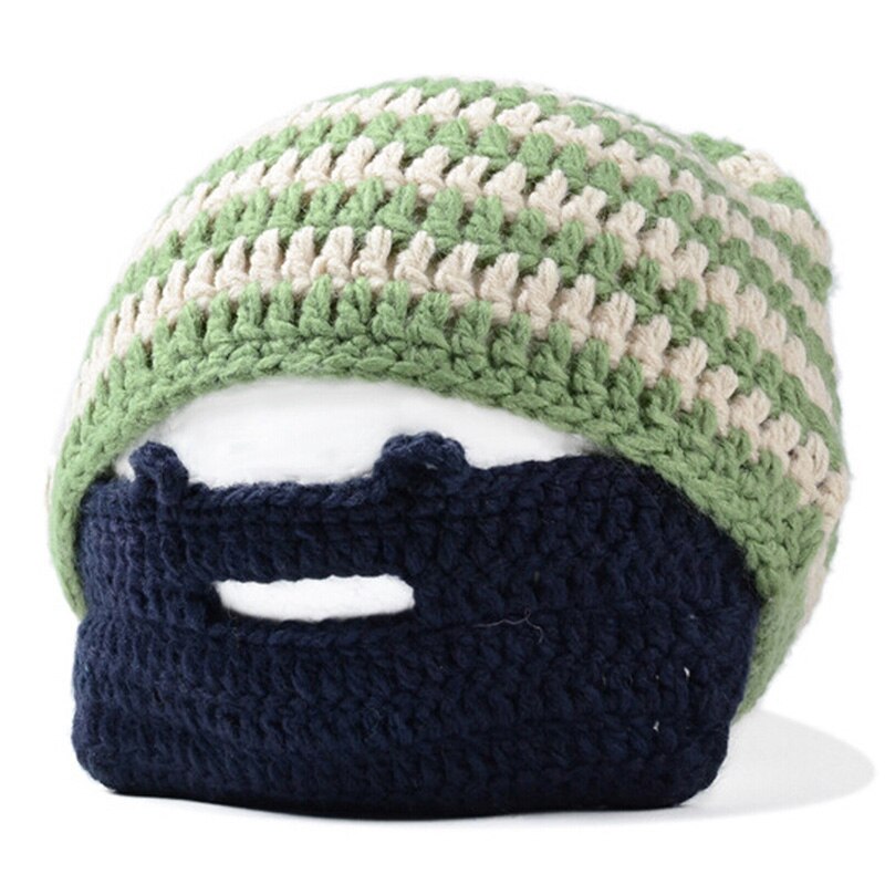 YRRETY Winter Beard Novelty Beanies Handmade Caps Head Knitted Men Hats Warm Cap Embroidery Glasses Pro Ear Protection