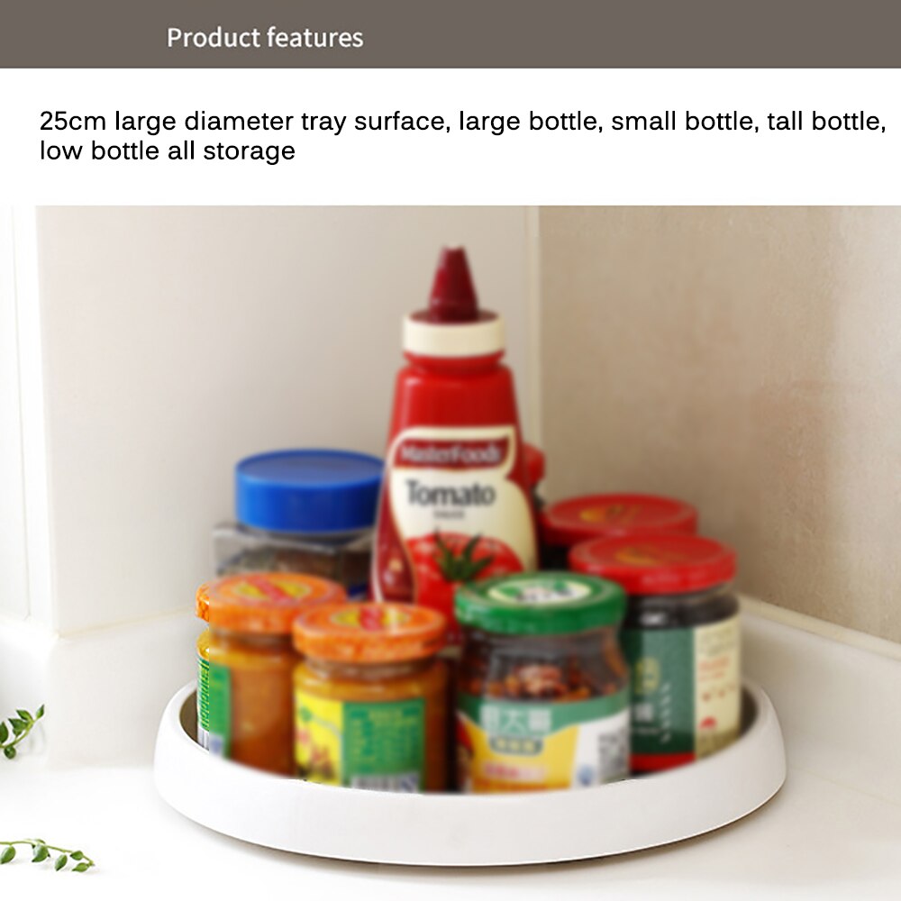 360 Rotatable Round Spice Jar Storage Rack Tray Turntable Home Kitchen Jar Holder Spice Stand For Pepper Baking Ingredients