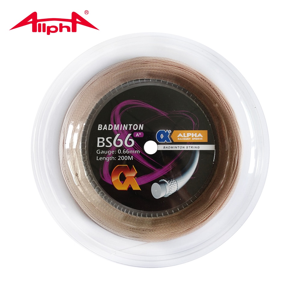 Alpha 2 Reel/200M Badminton String Controle Bs66 Een + Racket String 0.66Mm Accessoires Lijn Outdoor Sport training Netto