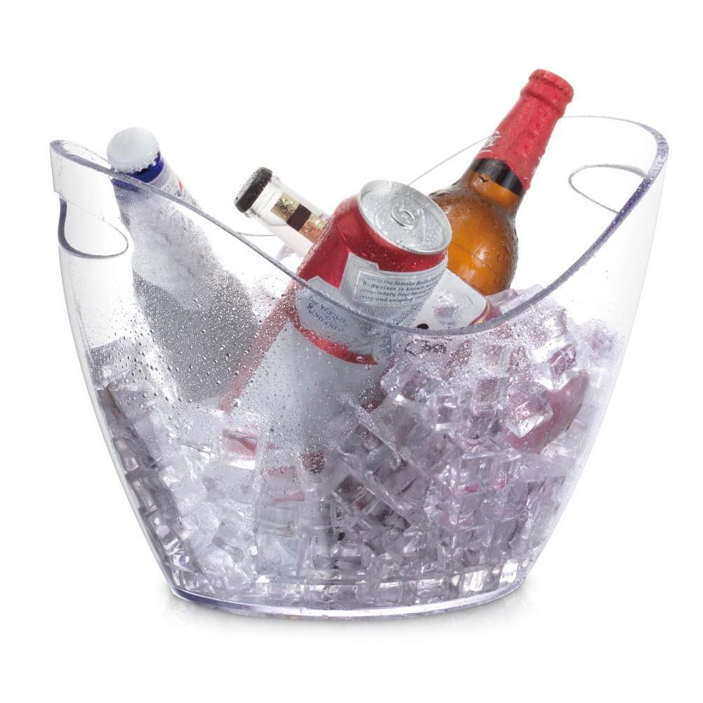 Seau à glace Transparent de 8l, porte-bouteille de cuisine, pour vin, Champagne, bière