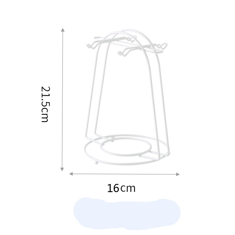 Étagère de rangement pour tasses de café et plats style européen, étagère suspendue noire, en fer, avec fleurs et tasses de thé: white(Hold 4 cups)