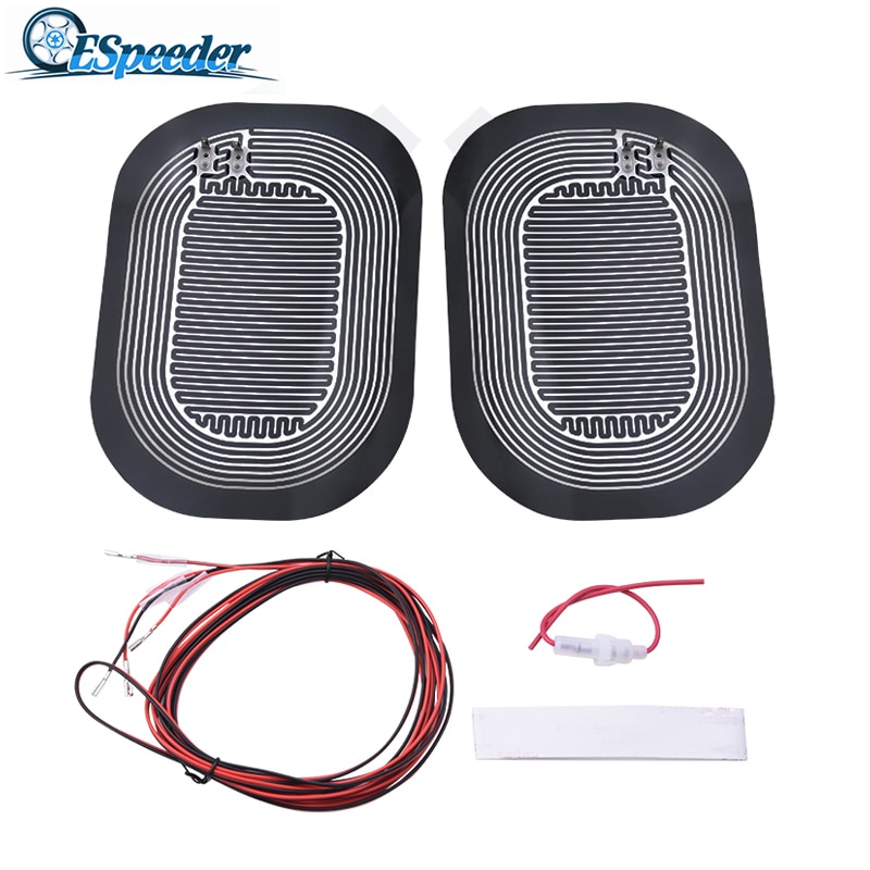 SPEEDWOW Electric Glass Heated Pad Mat Defoggers Side Mirror Heating Pad Car Mirror Heater DC 12V For Vehicles Car Accessories