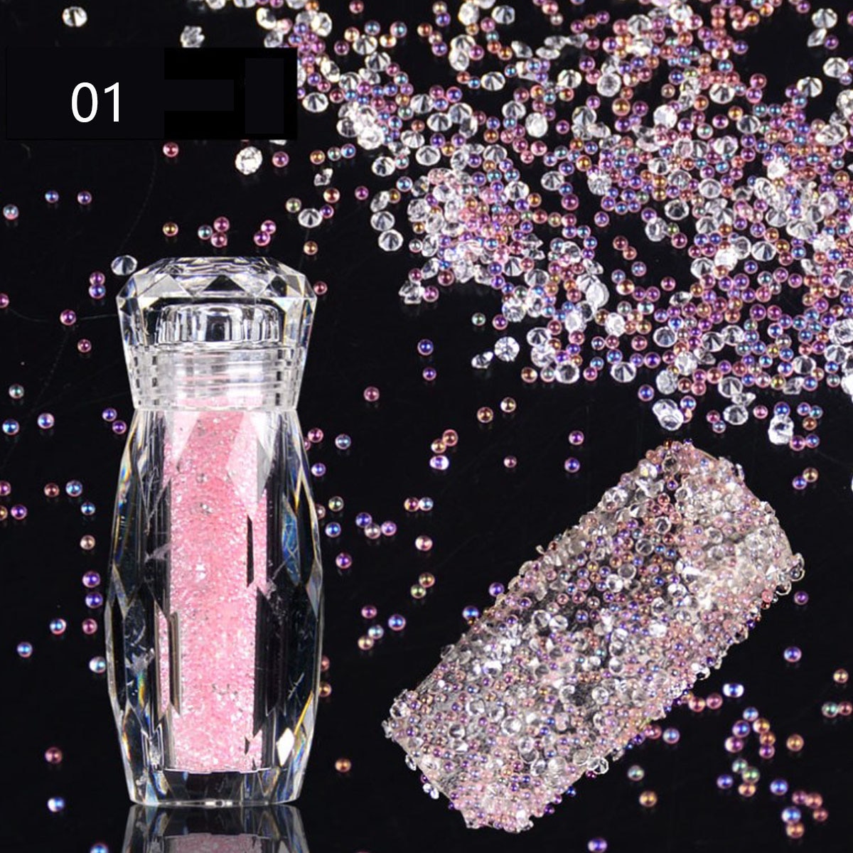Neue stil 1 Flasche Mini Kaviar Perlen Kristall sehr klein Strass Glas Mikro Korn Für 3D funkeln Nagel Kunst Dekorationen