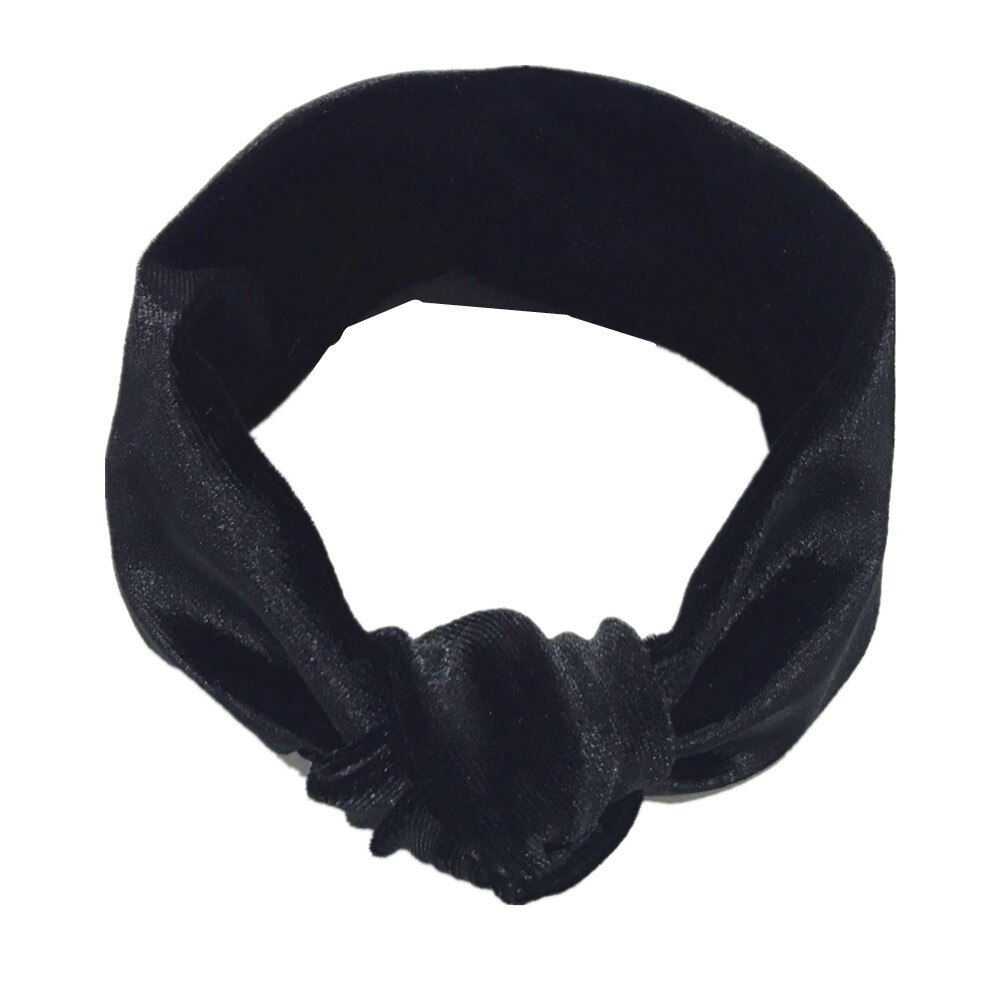 Baby strik hoofdband fluwelen kinderen meisjes haarbanden tulband voor meisjes hoofdbanden zomer bandeau bebé accessoires  b0068: B0068 zwarte