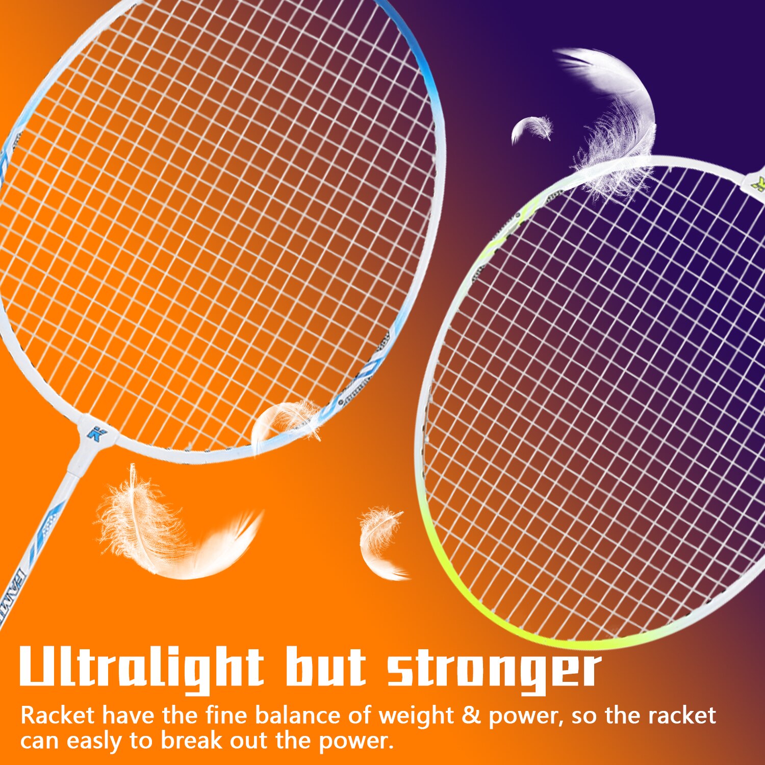Family Badminton Set Badminton Rackets Four Packs Portable Reusable Outdoor Exercise Fitness Combination Two Big Rackets Set