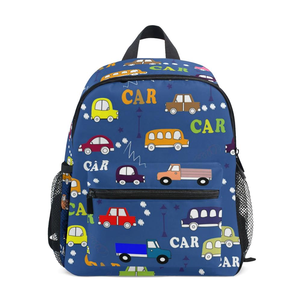 ALAZA School bag for kids Kindergarten Preschool Bag boy Small Children Suitable for 3-8 years old blue Backpack car Cartoon bag