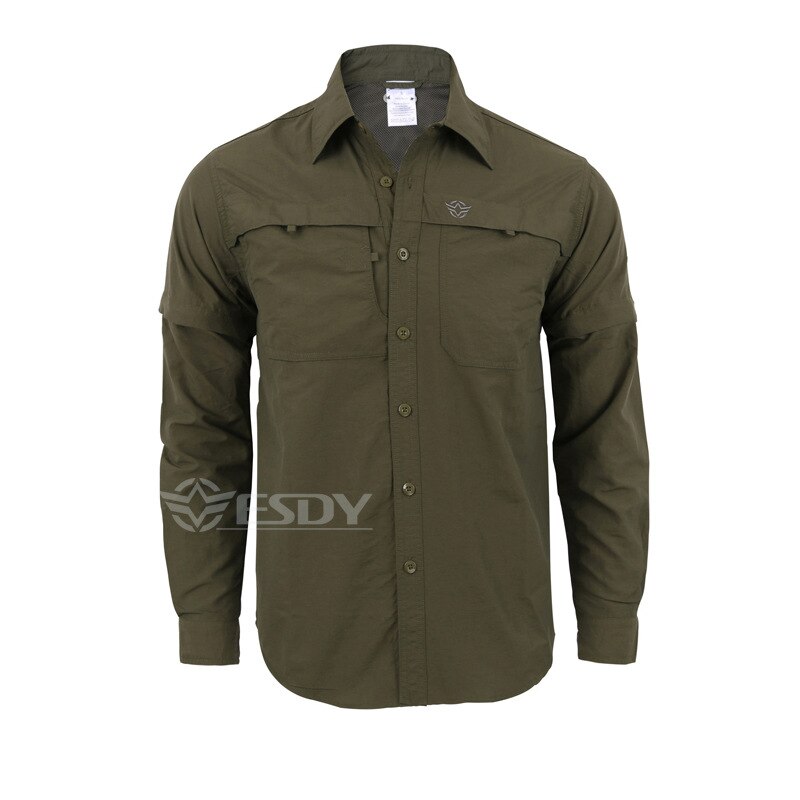 Mannen Outdoor Sport Sneldrogende Mouwen Afneembare Korte Lange Mouwen Ademende Kleding Leisure Anti-Uv Bescherming Shirts