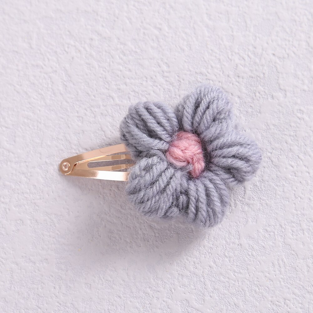 6 Kleuren Leuke Haarspeldjes Voor Kinderen Zoete Wol Bloem Baby Haarspelden Meisje Zomer Meisje Haarspeldjes Kids Hair accessoires: 3