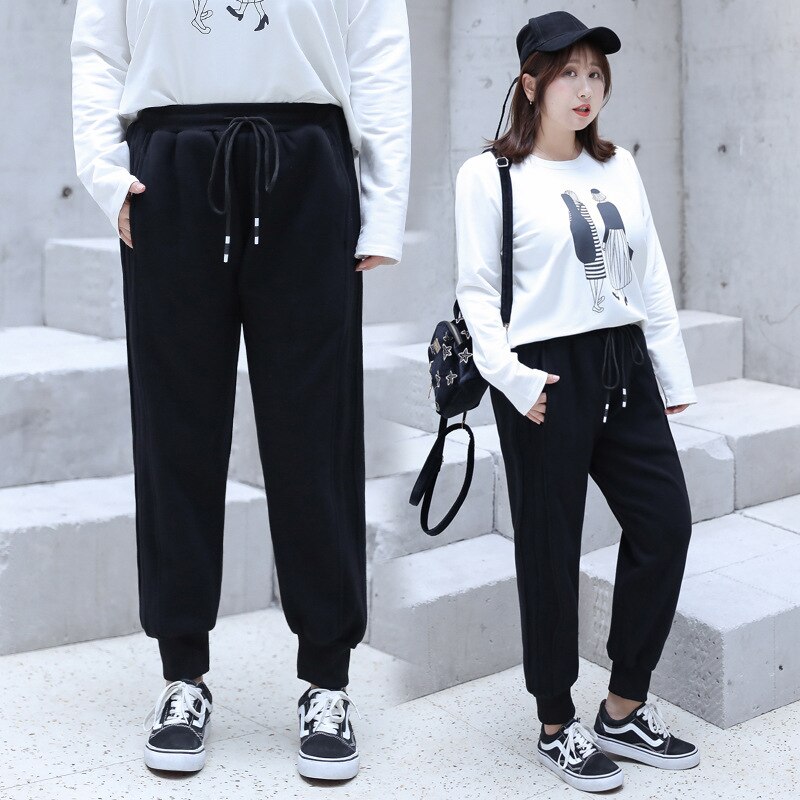 8XL Winter Thickness Fleece Women Sport Pant Thermal Loose Female Running Jogging Workout Fitness Gym Casual Trouser Sportswear