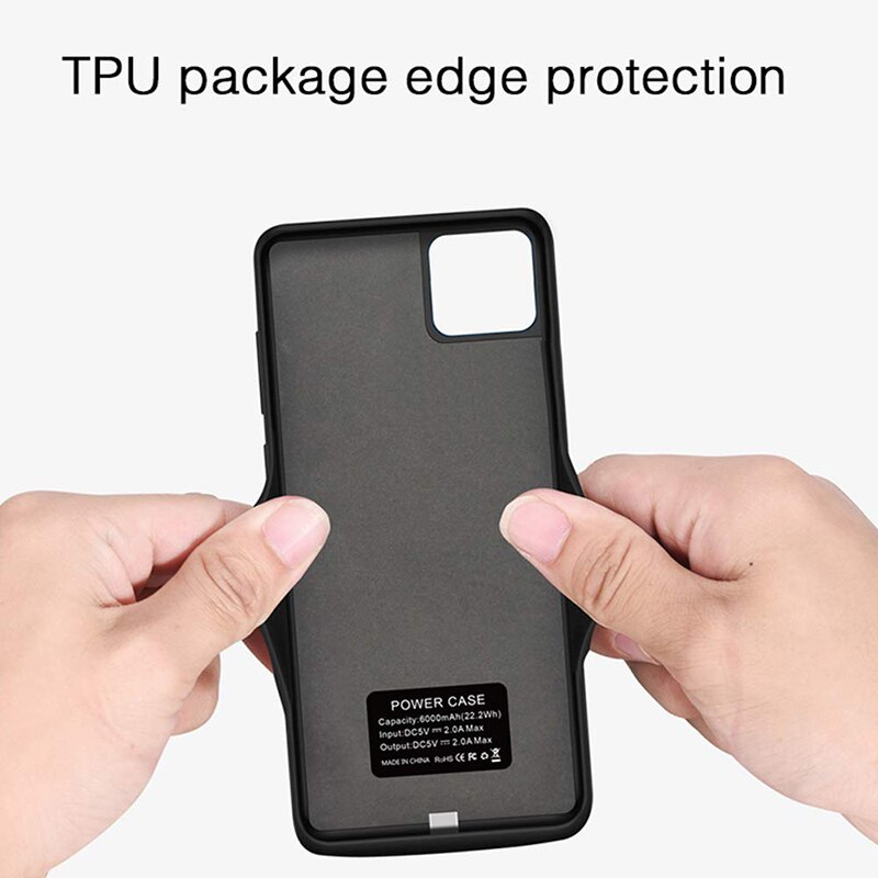 Aroay 6000 mAh batería banco de energía funda para iphone 11 ProMax batería cargador funda inteligente gel de sílice Material para iphone 11