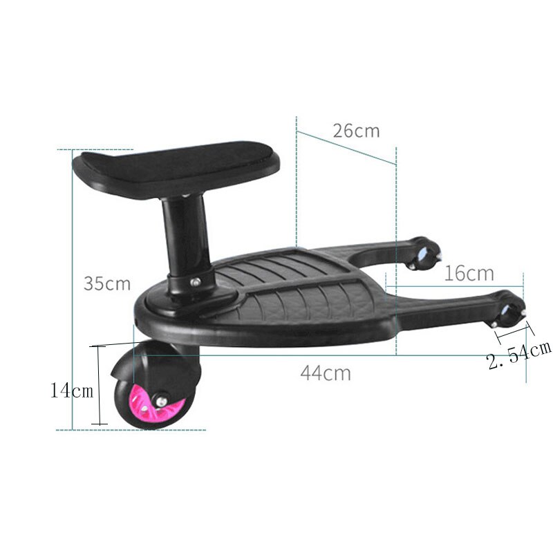 Children Stroller Pedal Adapter Hitchhiker for Trolley Stroller Skate Car Skate Scooter for Cart Standing Plate with Seat Cart