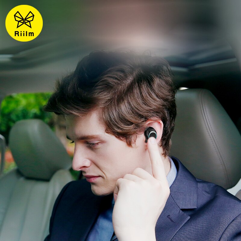 Riilm echte draadloze stereo oortelefoon draadloze 3D stereo Bluetooth oordopjes en power bank met Microfoon handsfree bellen