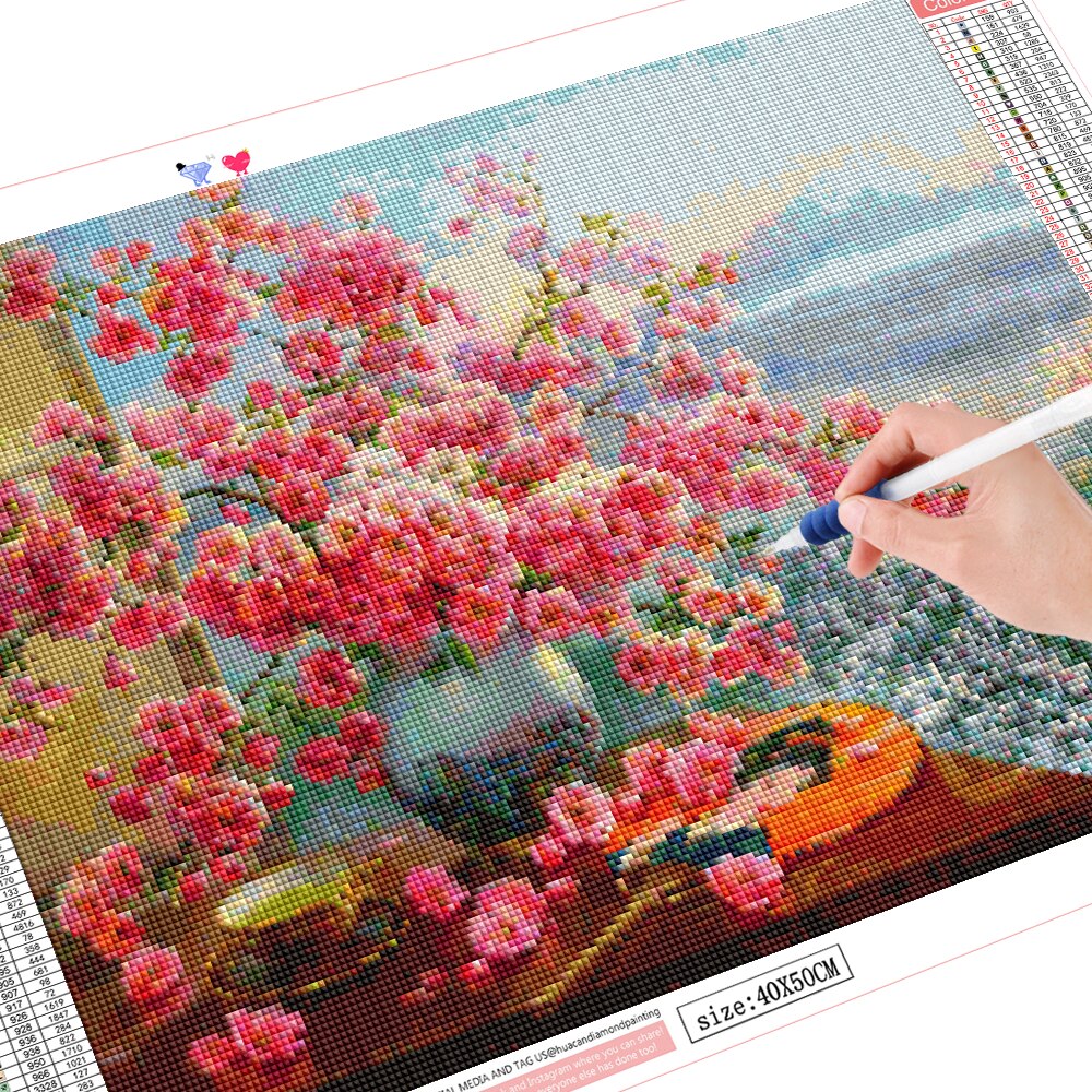 HUACAN 5d DIY Diamant Malerei Pflaume Blüte Voll Platz/Runde Diamant Stickerei Mosaik Blume Zauberstab Kunst