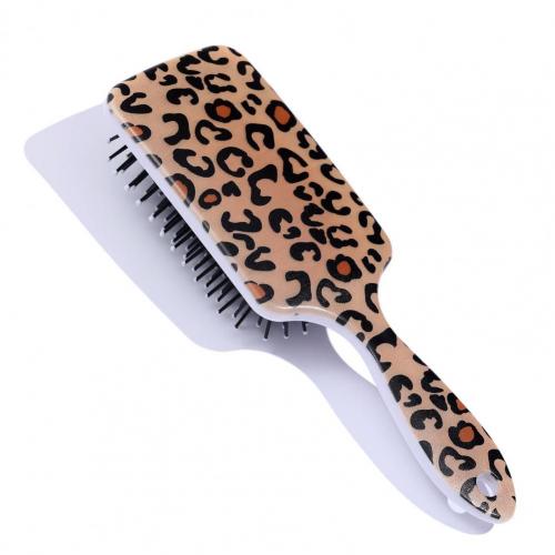 Kam leopardprint højtemperaturbestandigt abs slidstærkt materiale kvinder klipning hår kam til hjemmehår børste frisør: 3
