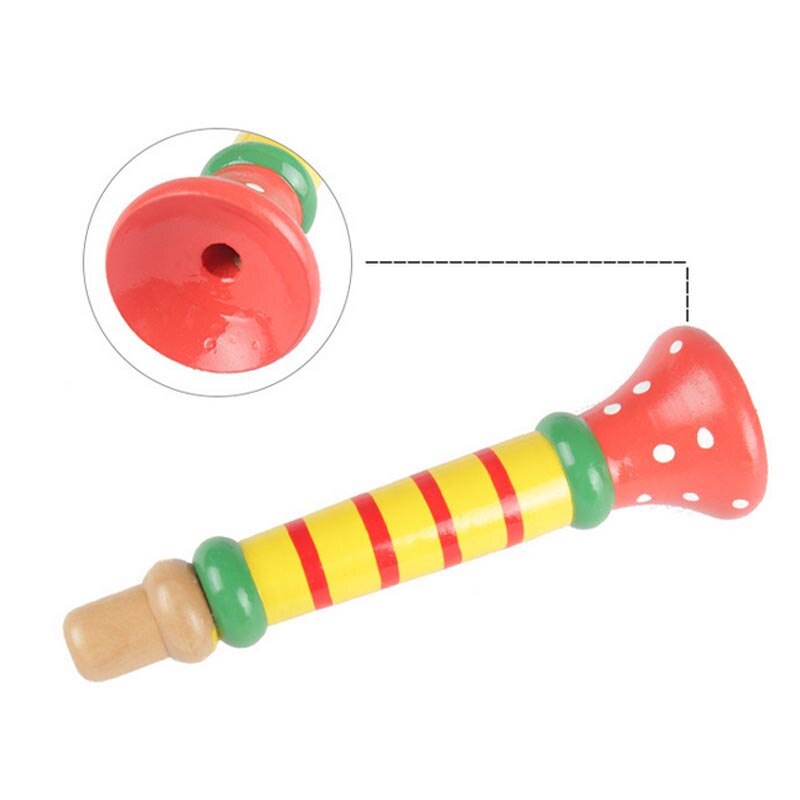 1 stk farverige træ trompet buglet hooter bugle uddannelse legetøj til børn musikinstrumenter legetøj støj maker børn legetøj