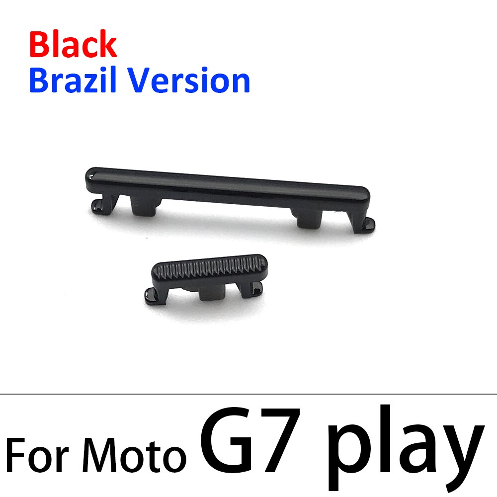 Botones de volumen para Motorola Moto G4 G6 G7 Play Plus, piezas de carcasa, Power One Vision One Action, novedad: G7 Play Brazil Black