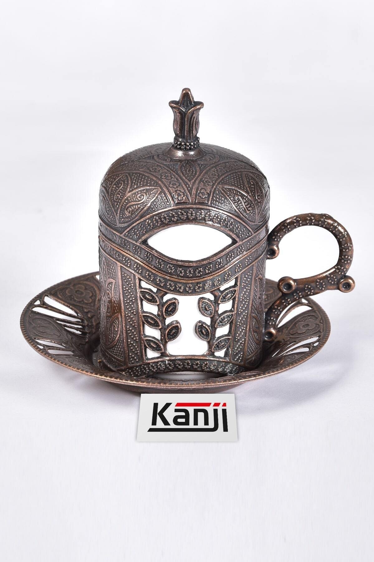 Handcrafted Copper Cup with Ottoman Pattern Covered Authentic Turkish Coffee Espresso Cup Product