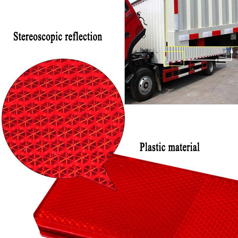 10pieces Truck reflector red and white plastic reflective stickers body reflective tape